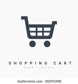 a shopping cart vector icon app web line icon