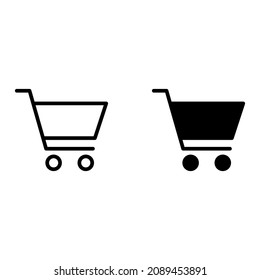 Shopping cart vector icon for apps and web sites