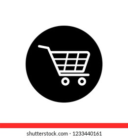 Shopping cart vector icon, basket symbol. Simple, flat design for web or mobile app