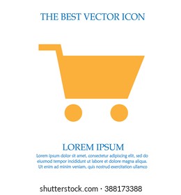 Shopping cart vector icon. Best simple isolated sign purchase symbol.