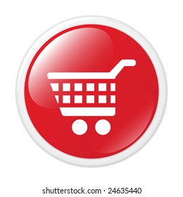 Shopping cart. Vector icon. Button