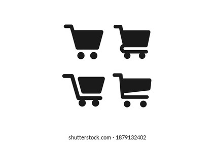 Shopping cart vector icon collection. E-commerce online shop symbol.
