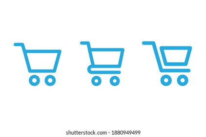 Shopping cart vector icon collection. E-commerce online shop symbol.