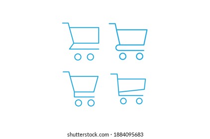 Shopping cart vector icon collection. E-commerce online shop symbol.