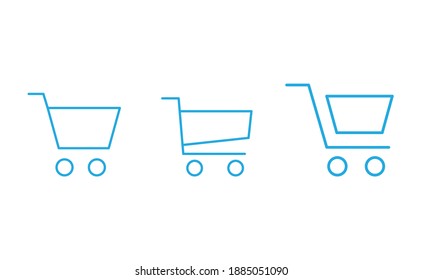 Shopping cart vector icon collection. E-commerce online shop symbol.