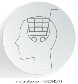 Shopping cart vector icon. Creative mindset concept. Web design, apps, software and print usage.