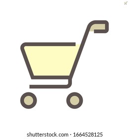 Diseño de icono vectorial del carro de la compra para el diseño gráfico de la compra, 48X48 píxeles perfecto y editable trazo.