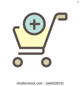 Shopping cart vector icon design for shopping graphic design elemen, 48X48 pixel perfect and editable stroke.