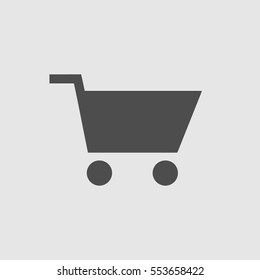 Shopping cart vector icon eps 10. Simple isolated pictogram.