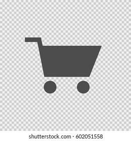 Shopping cart vector icon eps 10 on transparent background.