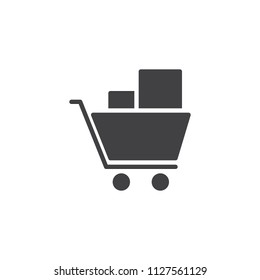 Shopping cart vector icon. filled flat sign for mobile concept and web design. e-commerce simple solid icon. Symbol, logo illustration. Pixel perfect vector graphics