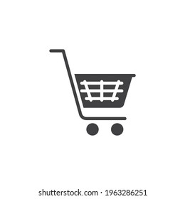 Shopping cart vector icon. filled flat sign for mobile concept and web design. Shopping trolley cart glyph icon. Symbol, logo illustration. Vector graphics