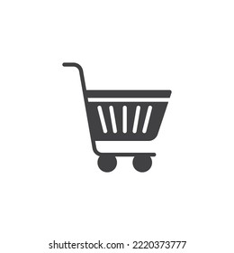 Shopping cart vector icon. filled flat sign for mobile concept and web design. Shopping trolley glyph icon. Symbol, logo illustration. Vector graphics