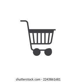 Icono del vector del carro de la compra. signo plano relleno para concepto móvil y diseño web. Icono de glifo de carrito de compras. Símbolo, ilustración del logotipo. Gráficos vectoriales