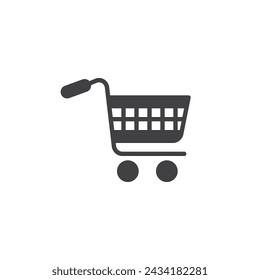 Icono del vector del carrito de compras. signo plano lleno para el concepto móvil y el diseño web. Icono de glifo de carro de compras. Símbolo de compra, ilustración de logotipo. Gráficos vectoriales