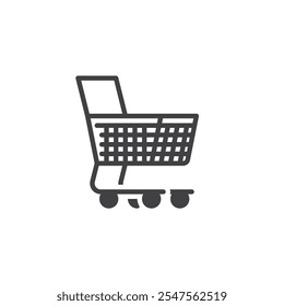 Icono de Vector de Carrito de compras. letrero plano lleno para concepto móvil y Diseño web. Icono de glifo de carro. Tienda de comestibles, símbolo de venta al por menor, ilustración de logotipo. Gráficos de Vector