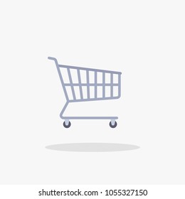 Shopping cart vector icon. Flat design icon 