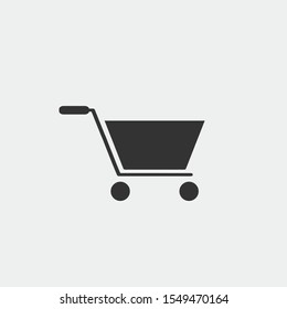 shopping cart vector icon flat isolated sign