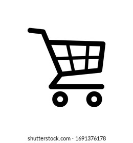 Shopping cart vector icon, flat design. Isolated on white background.