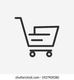 Shopping cart vector icon, flat design. Isolated on white background.