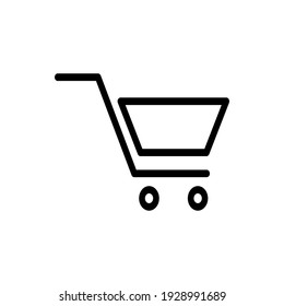 Shopping cart vector icon, flat design. Isolated on white background.