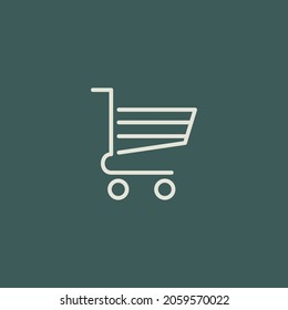 Warenkorb-Vektorsymbol, flaches Design des Warenkorbs einzeln auf grünem Hintergrund, geeignet für E-Commerce-Zeichen, Geschäftszeichen, Kauf, Shop, Verkauf usw.