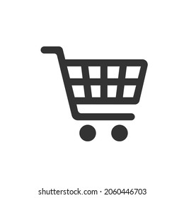Shopping cart vector icon, flat design. Isolated on white background.