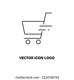 Shopping cart vector icon, flat design. Isolated on white background.
