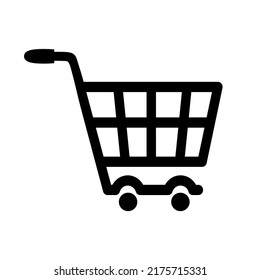 Shopping cart vector icon, flat design. Isolated on white background.