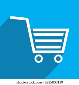 Icono vectorial del carro de la compra, diseño plano. 