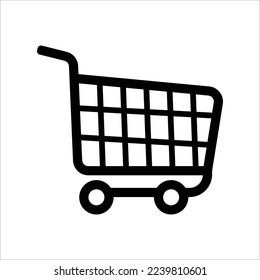Shopping cart vector icon, flat design. Isolated on white background.