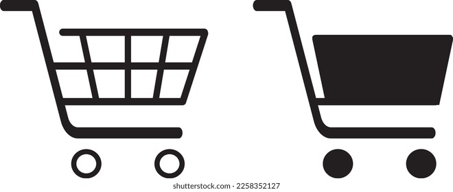 Shopping cart vector icon, flat design. Isolated on white background.