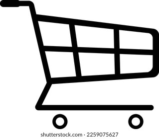 Shopping cart vector icon, flat design. Isolated on white background.