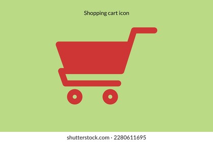 Shopping cart vector icon, flat design. Isolated on white background.