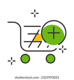 Shopping cart vector icon, flat design. Pixel perfect line icon