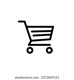 Shopping cart vector icon in flat design. Isolated on white background. Premium icons suitable for shopping designs.