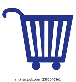 Shopping cart vector icon, flat design. Isolated on white background Market cart. Empty Mall shopping for website Button. Simplicity illustration for Web site design, E-commerce illustration.