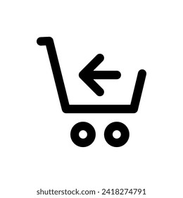 Shopping cart vector icon, flat design. Isolated on white background.