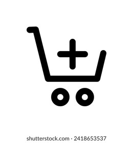 Shopping cart vector icon, flat design. Isolated on white background.