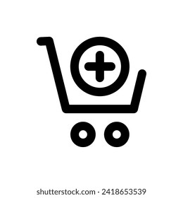 Icono vectorial del carro de la compra, diseño plano. Aislado sobre fondo blanco.