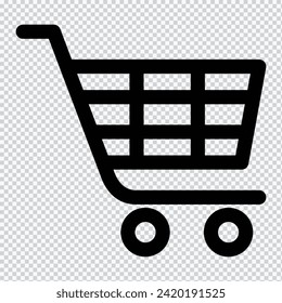 Icono vectorial del carro de la compra, diseño plano. Aislado sobre fondo blanco.