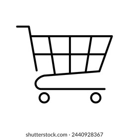 Shopping cart vector icon, flat design. Isolated on white background.