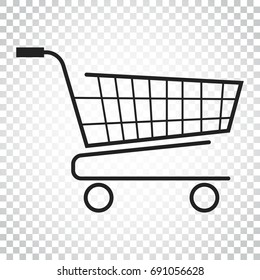 Shopping cart vector icon. Flat illustration. Business concept simple flat pictogram on isolated background.