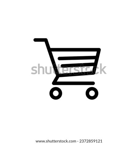 Shopping cart vector icon in flat design. Isolated on white background. Premium icons suitable for shopping designs.