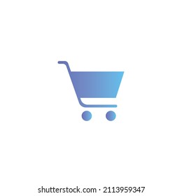 Shopping cart vector icon with gradient