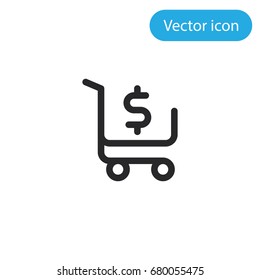 Shopping cart vector icon, illustration symbol