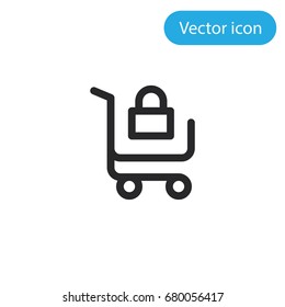 Shopping cart vector icon, illustration symbol