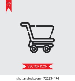 Shopping cart vector icon, illustration symbol
