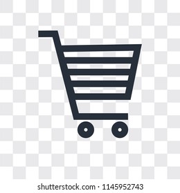 Shopping cart vector icon isolated on transparent background, Shopping cart logo concept