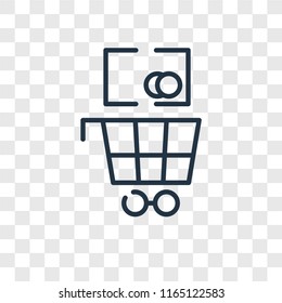 Shopping cart vector icon isolated on transparent background, Shopping cart logo concept